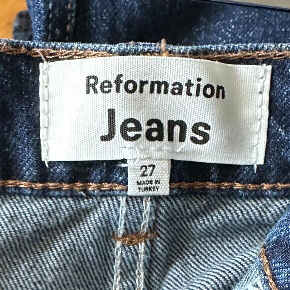 REFORMATION Women 27 Miami Pleated Trouser Jeans Denim Wide Leg - Picture 3 of 6